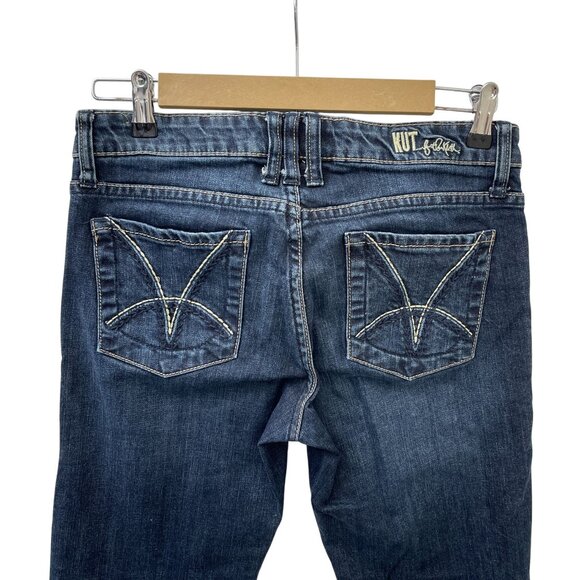 Kut From The Kloth Catherine Boyfriend Denim Jeans Rolled Hem Dark Wash Womens 4 - Picture 1 of 13